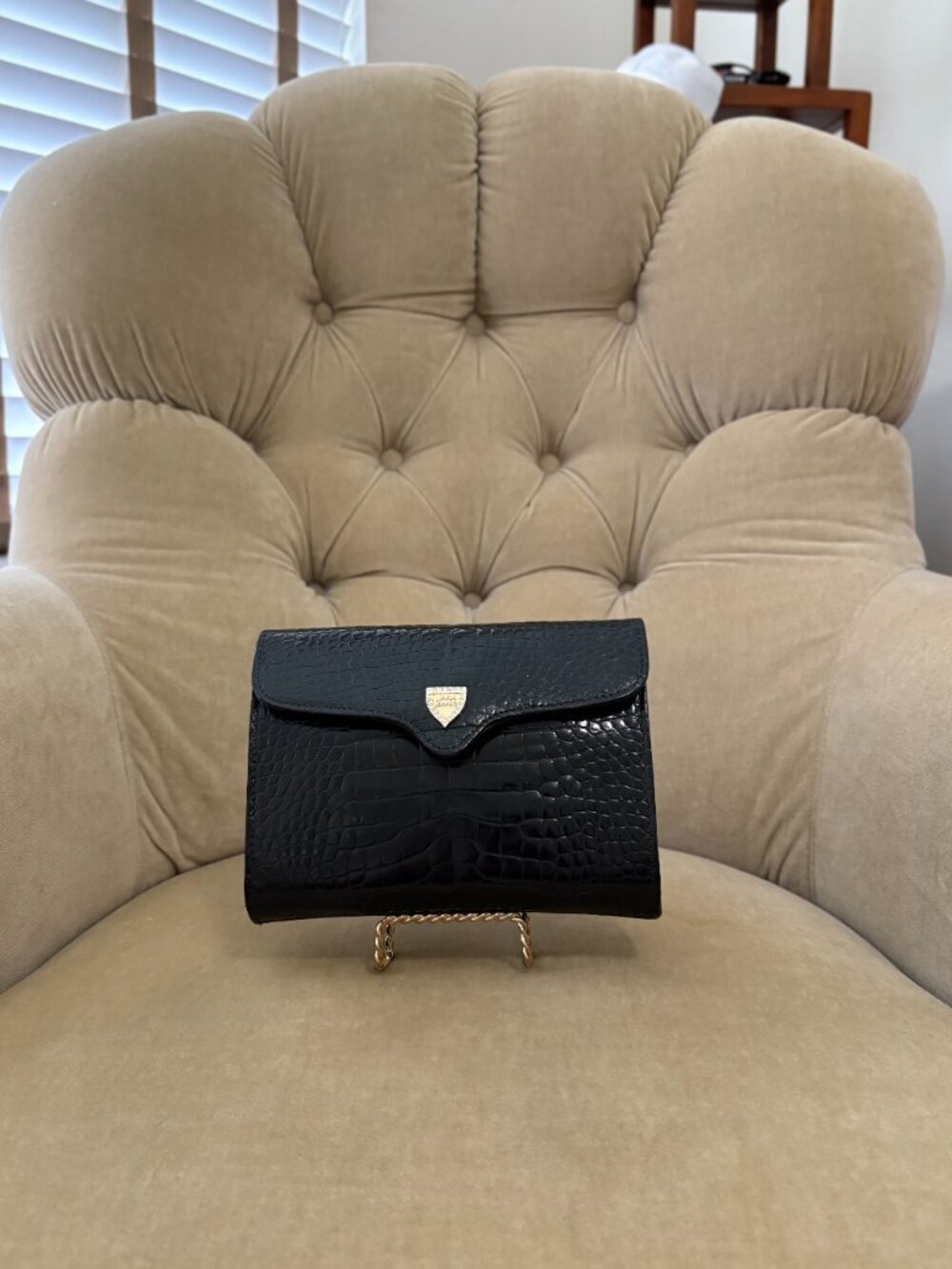 VTG Auth LANA MARKS Genuine Alligator Convertible Minaudiere Bag - Picture 6 of 8